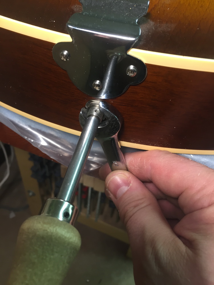 Suspended Jazz pickup install Wiens Mandolins & Guitars
